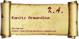 Kanitz Armandina névjegykártya